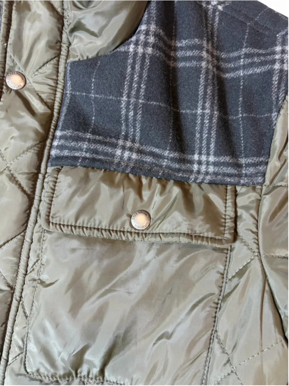 Cole Haan Signature Quilted Field Jacket M Plaid Heritage Barn Coat Preppy